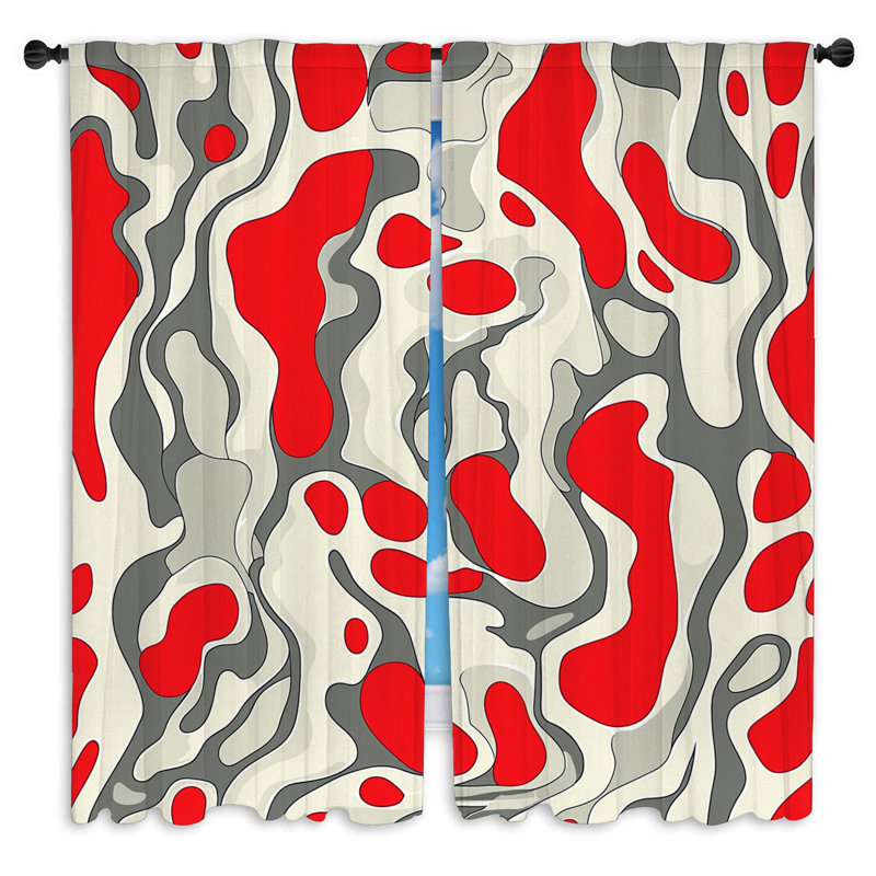 Rideaux à motif de tourbillons abstraits Swirling Design - 2 panneaux, L 20 po x L 52 po