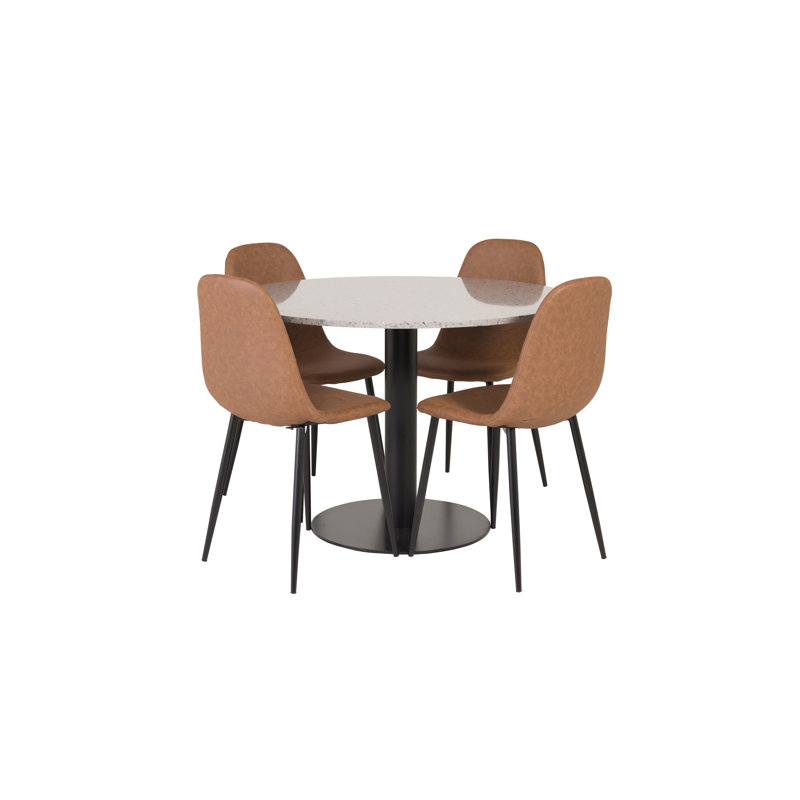 Withernsea 4 - Person Dining Set, Brown, Brown