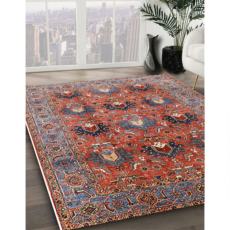 Tapis marocain tissé à la machine, Rond 3 pi