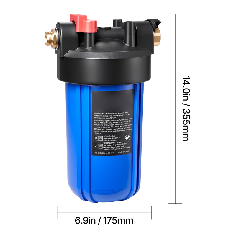RV Water Filter System With Replaceable Cartridge For Clean Water RV Boat