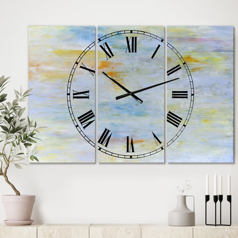 Horloge murale moderne surdimensionnée 3 panneaux