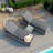 Damne 195cm Long Reclining Single Chaise with Cushions and Table