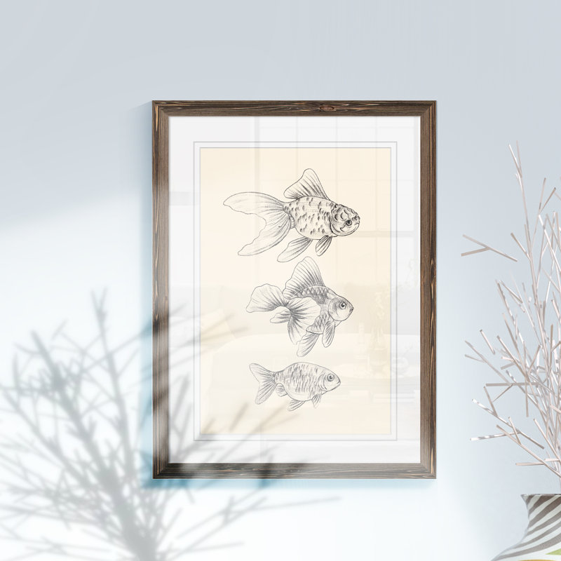 « un poisson rouge iii » par paul cezanne-reproduction d’art sur image, H 38 po x l 28 po x P 1,25 po, Blanc