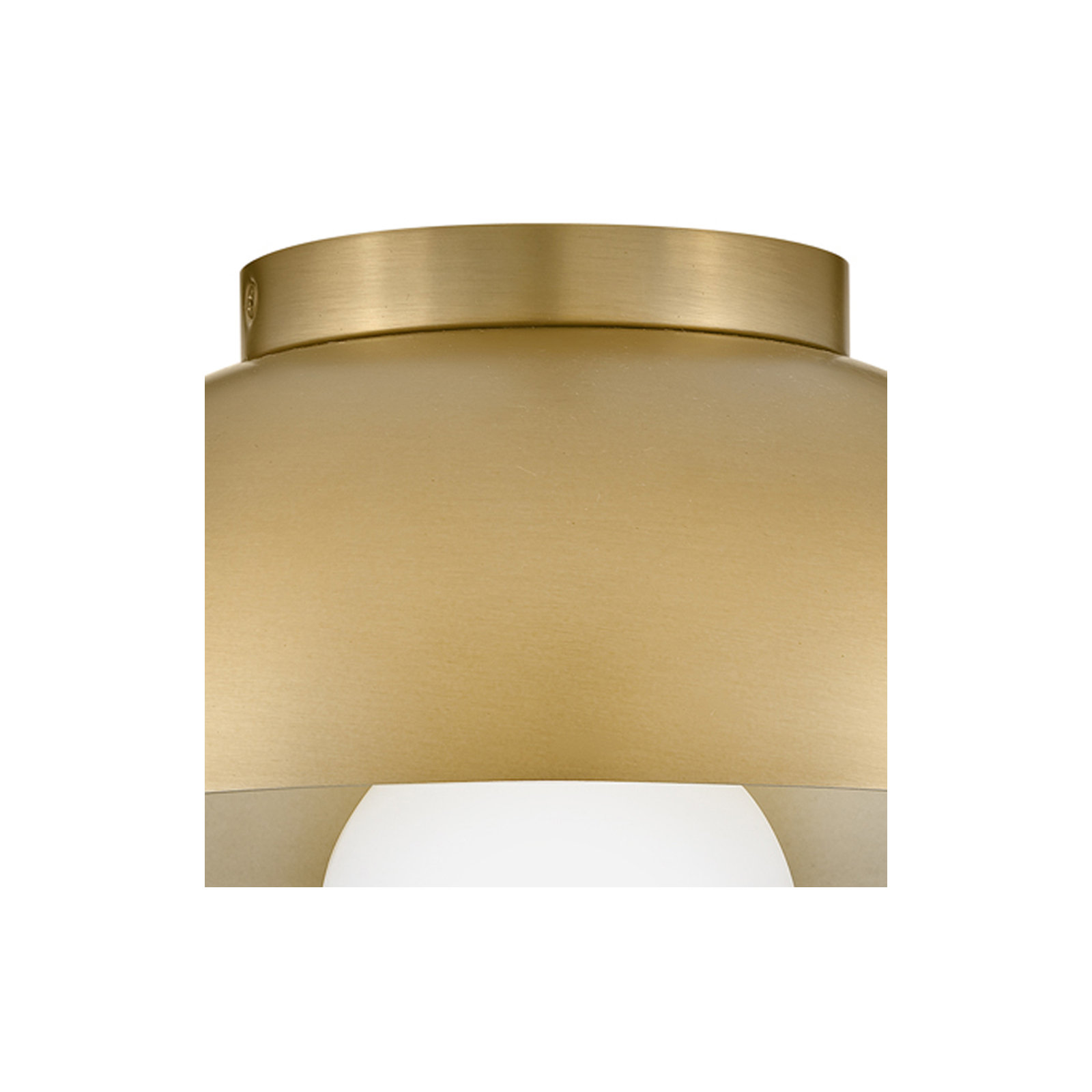 Kebo Single Light Metal Flush Mount, Lacquered Brass
