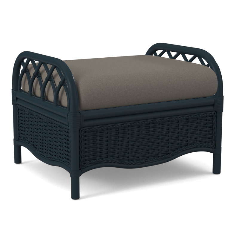 Everglade Ottoman, Gray Sugar Performance; 0863-84, Navy
