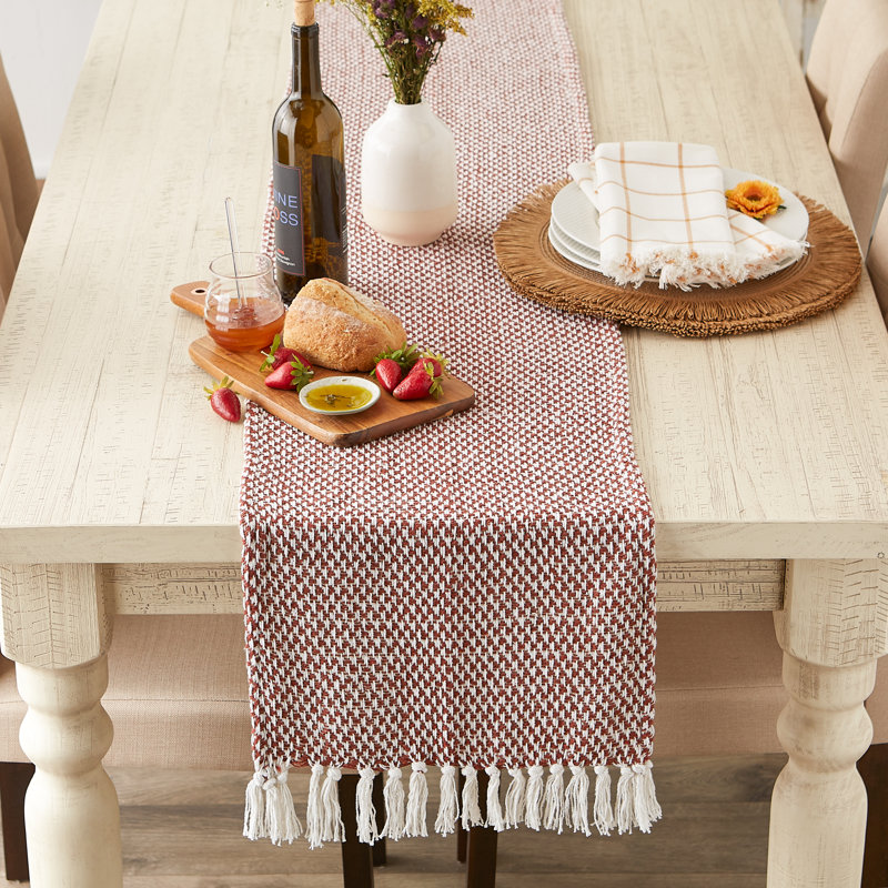 Destainy Solid Table Runner,  108'' x 15'', Dark Pink