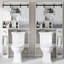Farmhouse storage cabinet with sliding doors above toilet, home space saving toilet stand, white