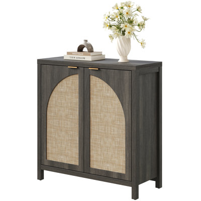 Boho - Buffet en rotin avec tablettes réglables