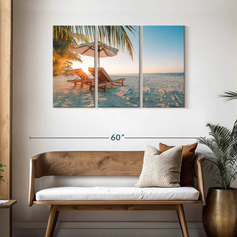 Plage de sable Gillard aux Maldives, H 28 po x l 45 po