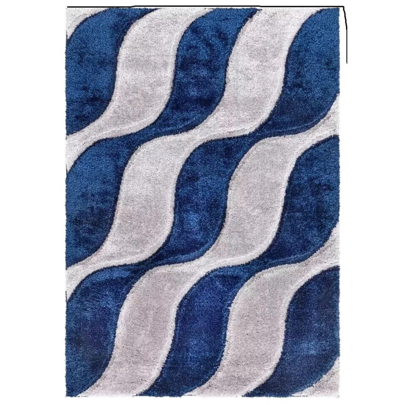 Geometric Shag Area Rug, Rectangle 80 x 150 cm