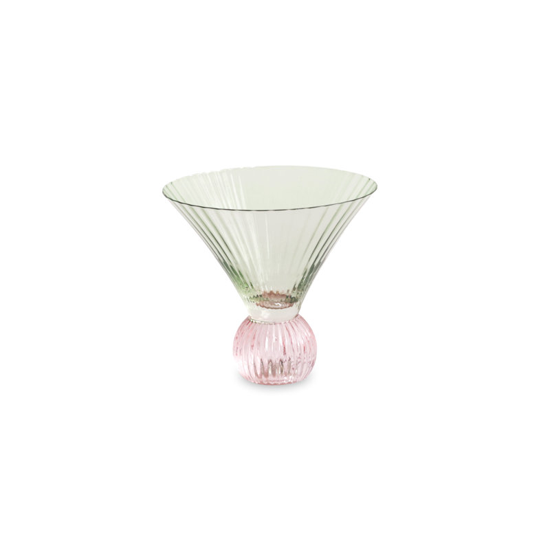 Glass Venice 6oz. Martini Glass Set, Green/Pink