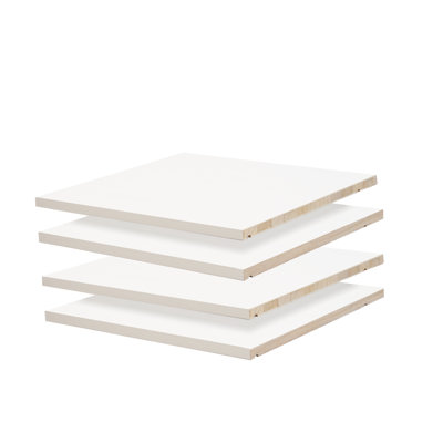 100% Solid Wood Set of 4 Small Shelves for Kyle Wardrobe by Charlton Home