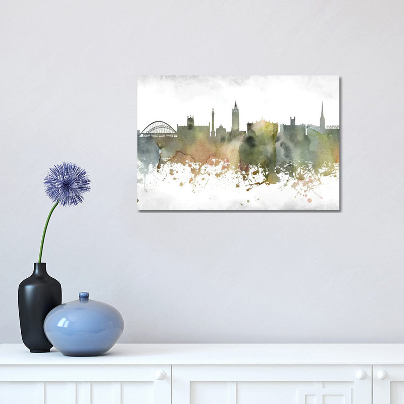 Newcastle Skyline by WallDecorAddict - Wrapped Canvas Print, 30.48 cm H x 45.72 cm W