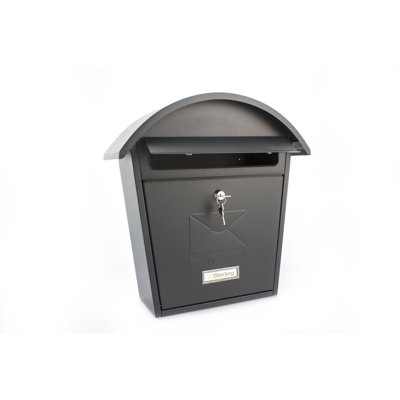 Classic 2 Wall Mounted Galvanised Steel Lockable Weatherproof Post Box - 36x38x13cm