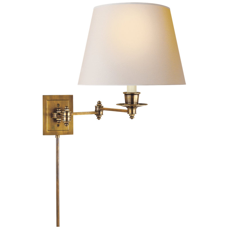 1 - Light Swing Arm, Hand-Rubbed Antique Brass