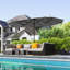 Parasol à double face, parasol de jardin extérieur, parasol de patio avec lumière solaire à DEL, base sable-55874017