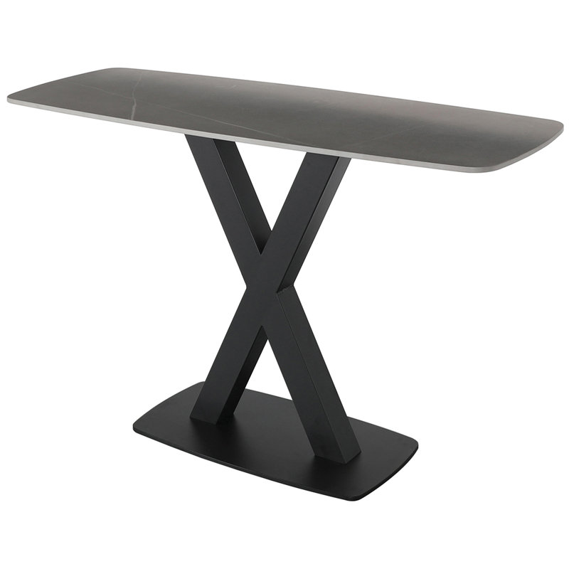 Deptula 120cm Stone Top Console Table, Grey