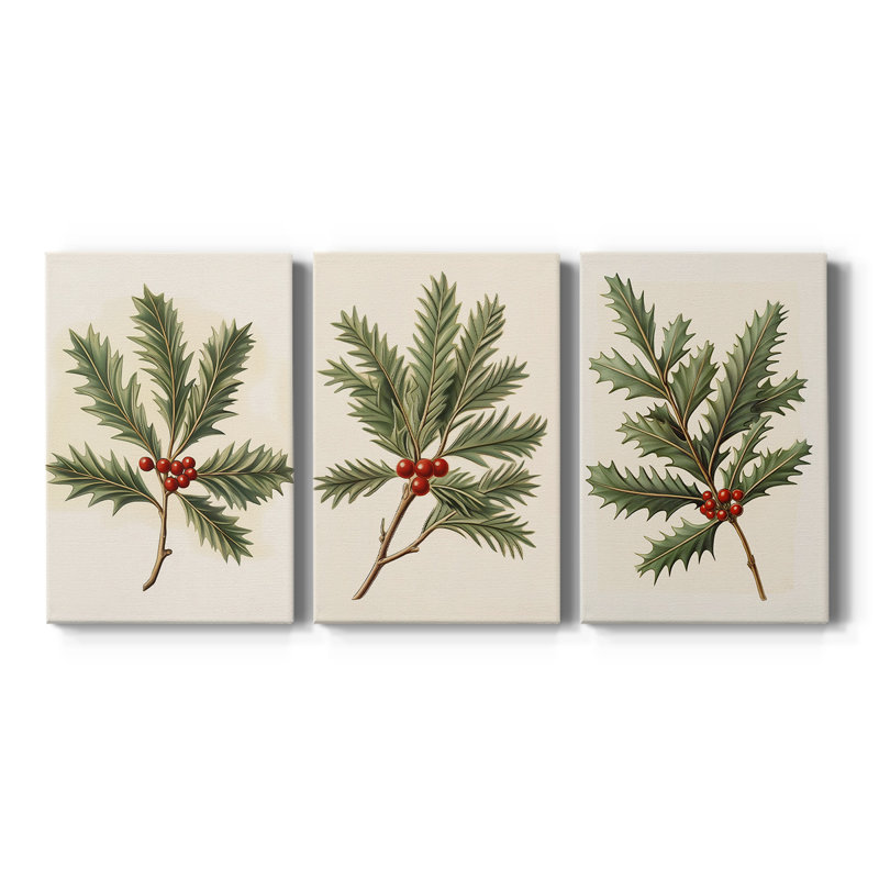 Art des Fêtes de Noël - Série 2 - CCLXII - Toile tendue sur mesure avec châssis - 3 pièces, H 36 po x l 72 po