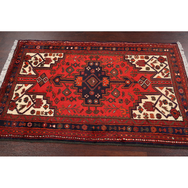 One-of-a-Kind 3'2" X 4'10" New Age Wool Area Rug in Red
