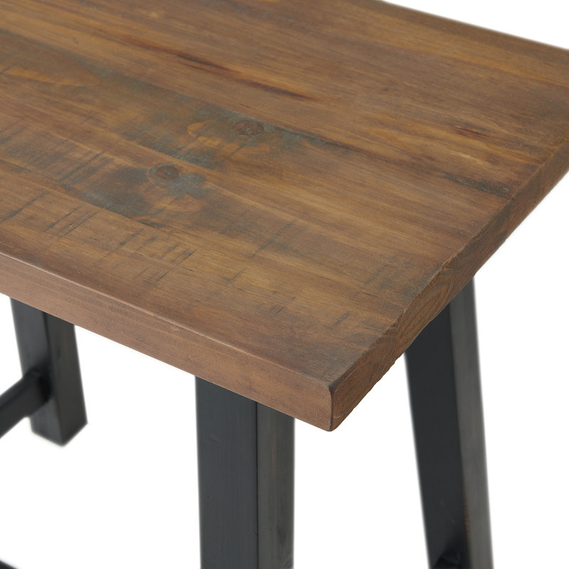 Petit bureau en bois massif industriel Adam, H 30 po x l 32 po x P 21 po