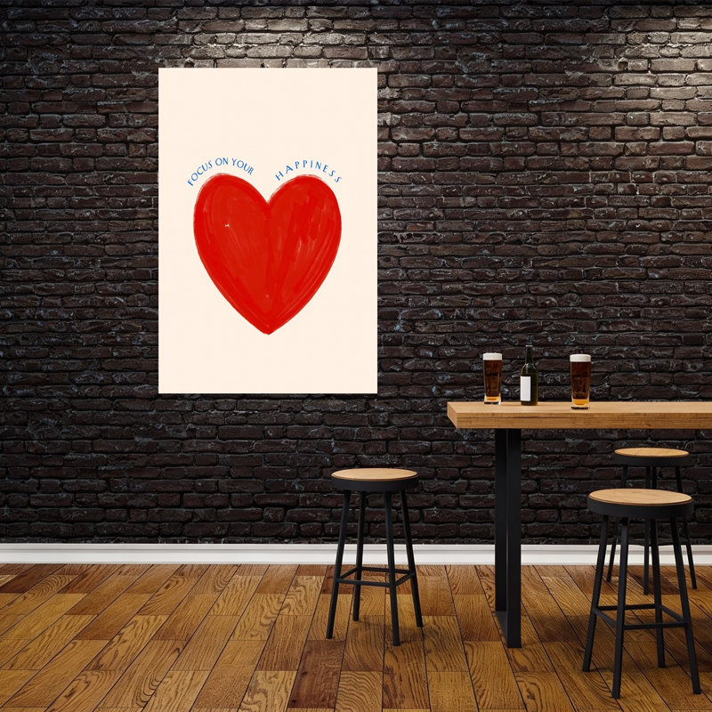 Affiche murale classique, moderne et vibrante, Focusonyourhappiness, H 60 po x l 40 po