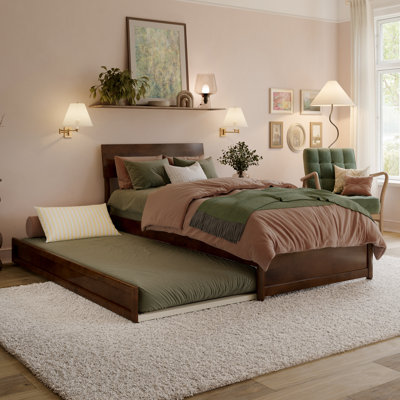 Norla Wood Platform Bed with Trundle