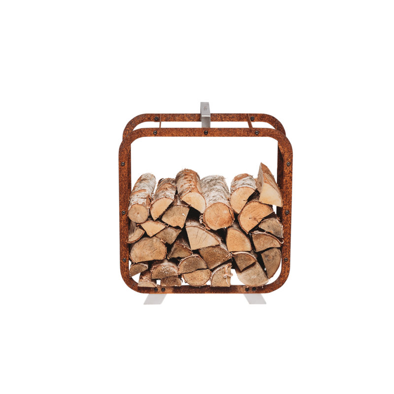 58cm W x 23cm D Cor-Ten Steel Log Store