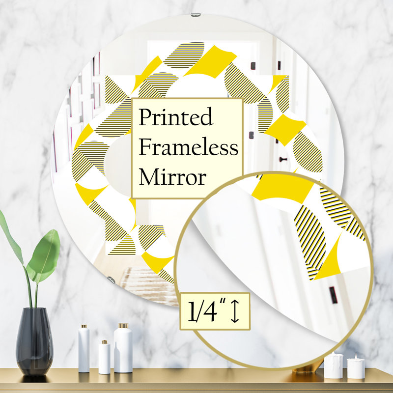 Miroir mural Quatrefoil, 23,6 po x 23,6 po, Abstract Geometric II