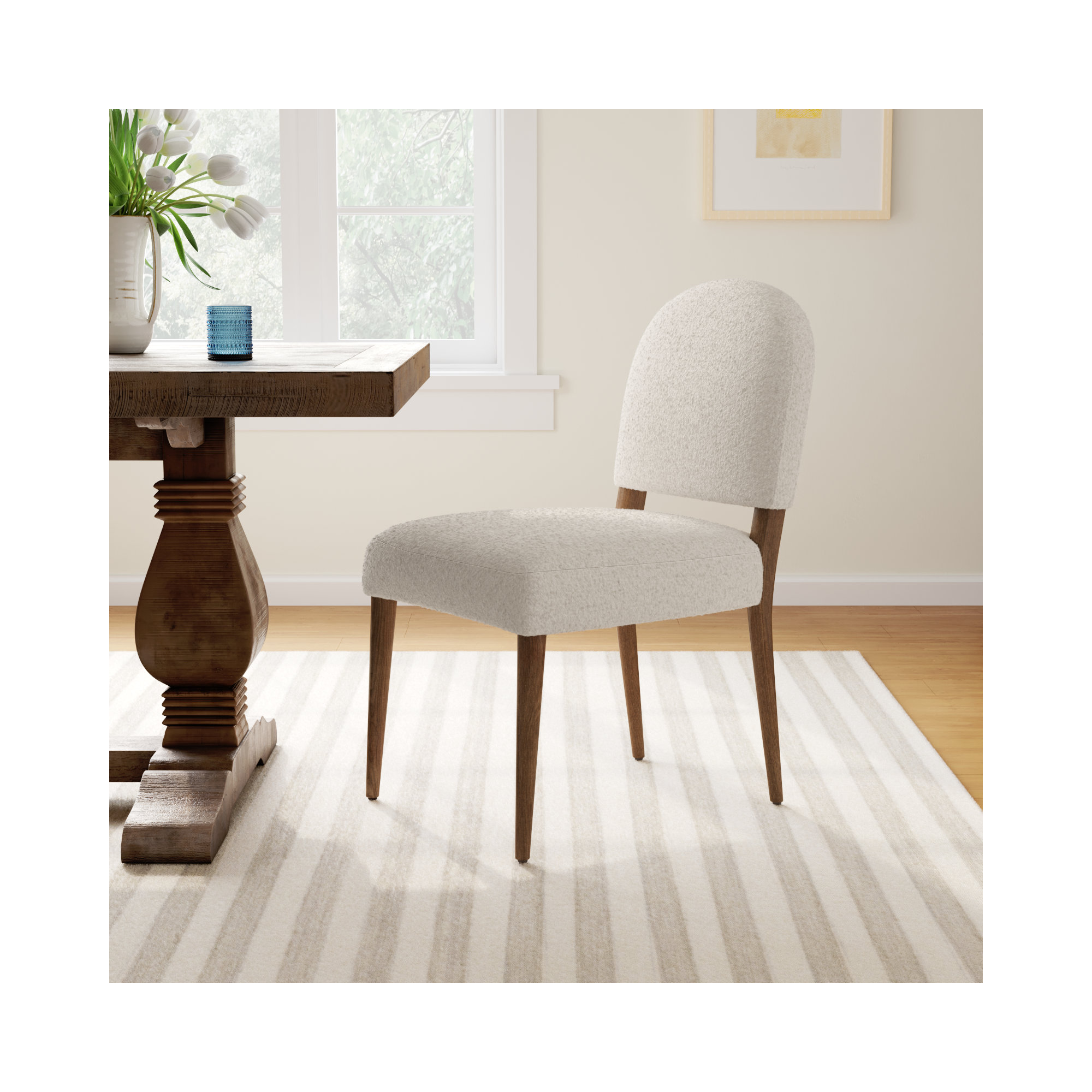 Berkely Upholstered Side Chair, Warm Oak, Somerton Ash