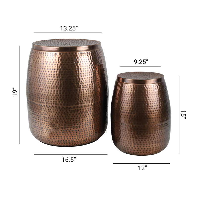 Tables d'appoint Merida Modern, Antique Copper