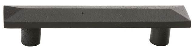 Pyramid 3 1/2" Center to Center Bar Pull, 6", Flat Black Bronze Patina