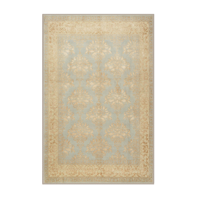 Tapis traditionnel ivoire / gris clair, Rectangle de 5 pi x 8 pi