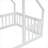 Kids Bedroom House-Shaped Twin Platform Floor Bed with Full Guardrail Fence, Solid Pine, Clean White-129104683