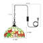 Mini-luminaire suspendu en verre coloré Tiffany-1013338330