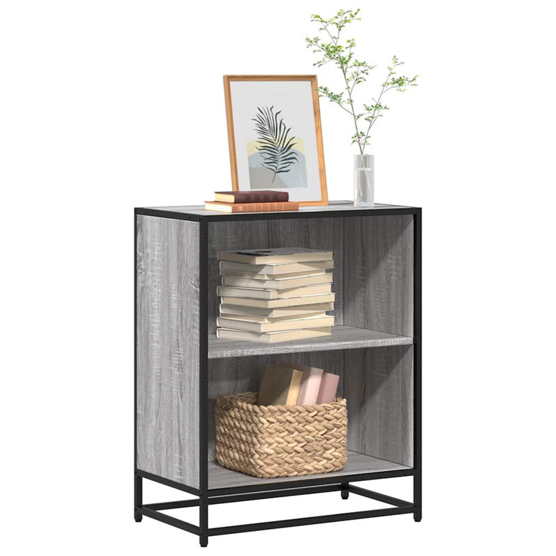 Borough Wharf Bookcase Engineered Wood, Grey Sonoma, 76cm H x 60cm W x 35cm D