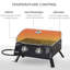 Barbecue de camping de 21,75 po avec 2 brûleurs, allumage, conception pliable, couvercle pour fumer, poignées froides au toucher, cendrier amovible, grille de brûleur portative en acier au carbone, pieds, thermomètre, idéal pour l'extérieur