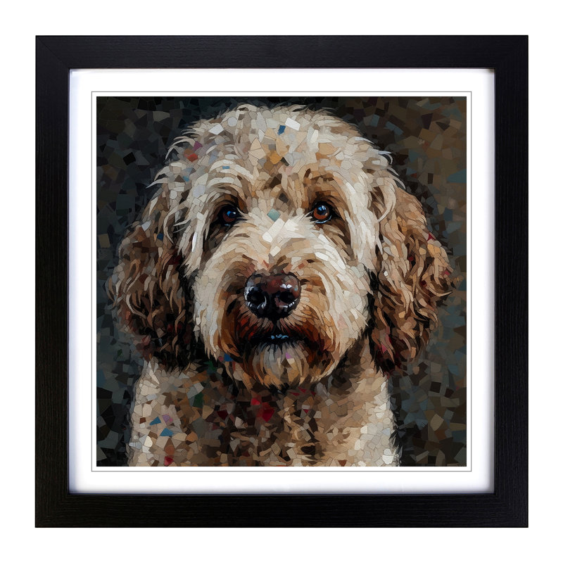 Labradoodle Pixelated - Framed Print, Black