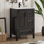 Meuble-lavabo 24 po avec lavabo, une armoire avec porte à fermeture douce, 3 tiroirs à fermeture douce, poignées en métal rétro, noir