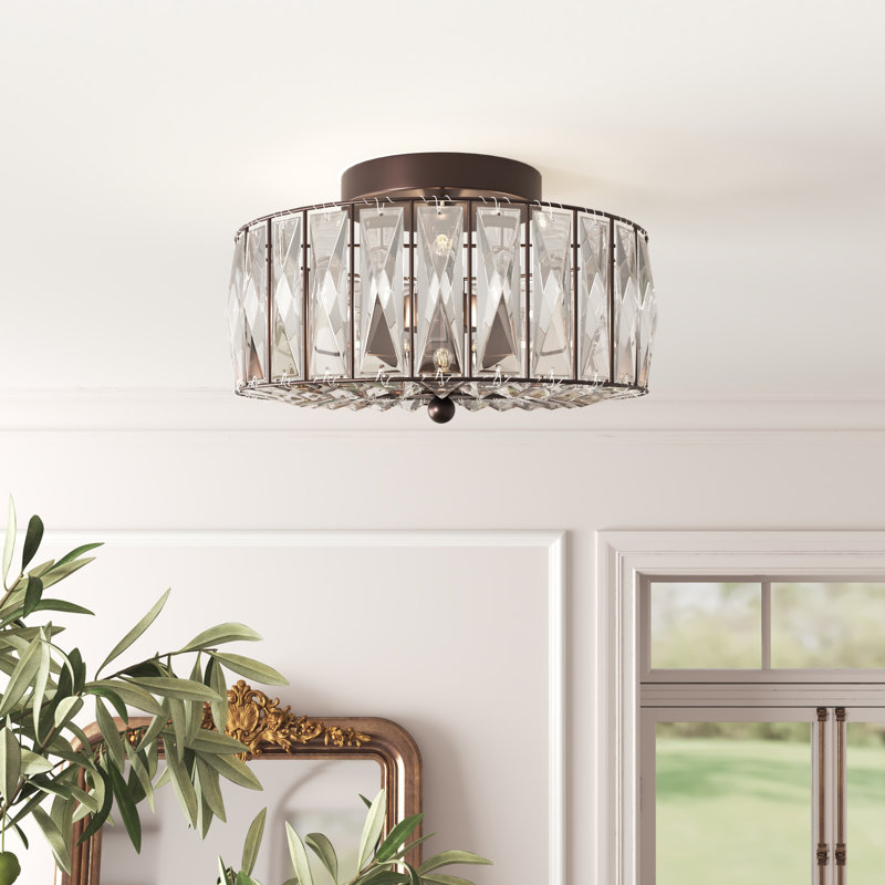 Avida 2 -Light 11.5''W Cut Glass Semi Flush Mount