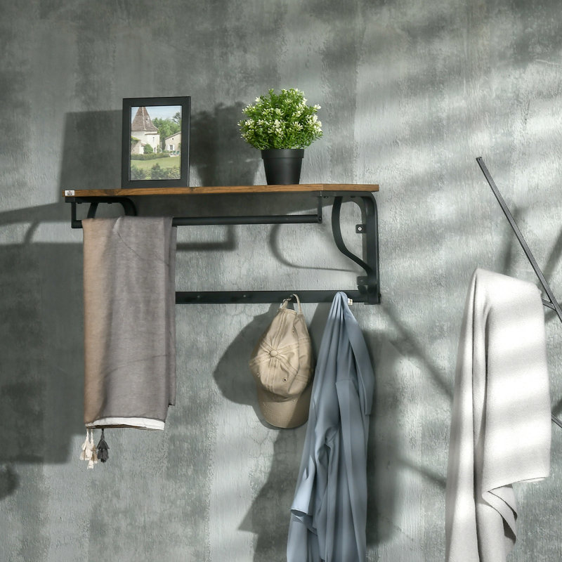 Floating Shelf with Hooks