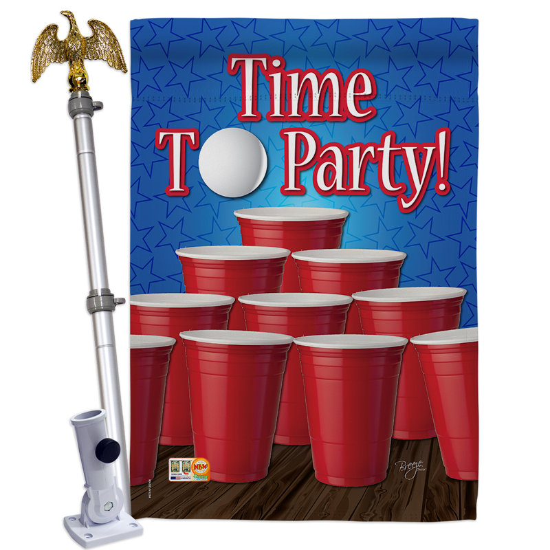 Double Sided 40'' H x 28'' W Polyester Birthday Flag Set