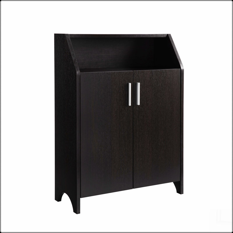 Armoire à chaussures avec cinq tablettes, Noir