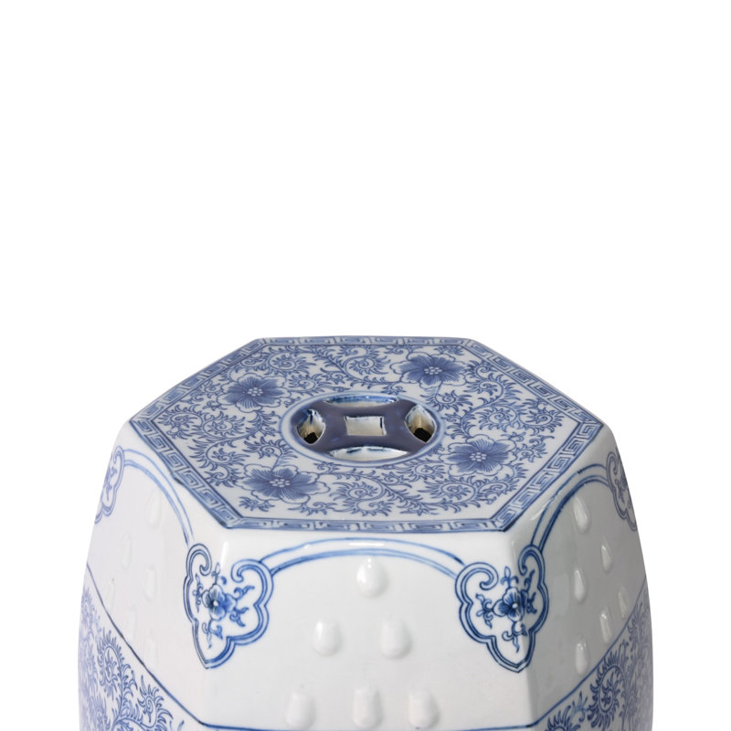 Hexagonal Lotus Garden Stool