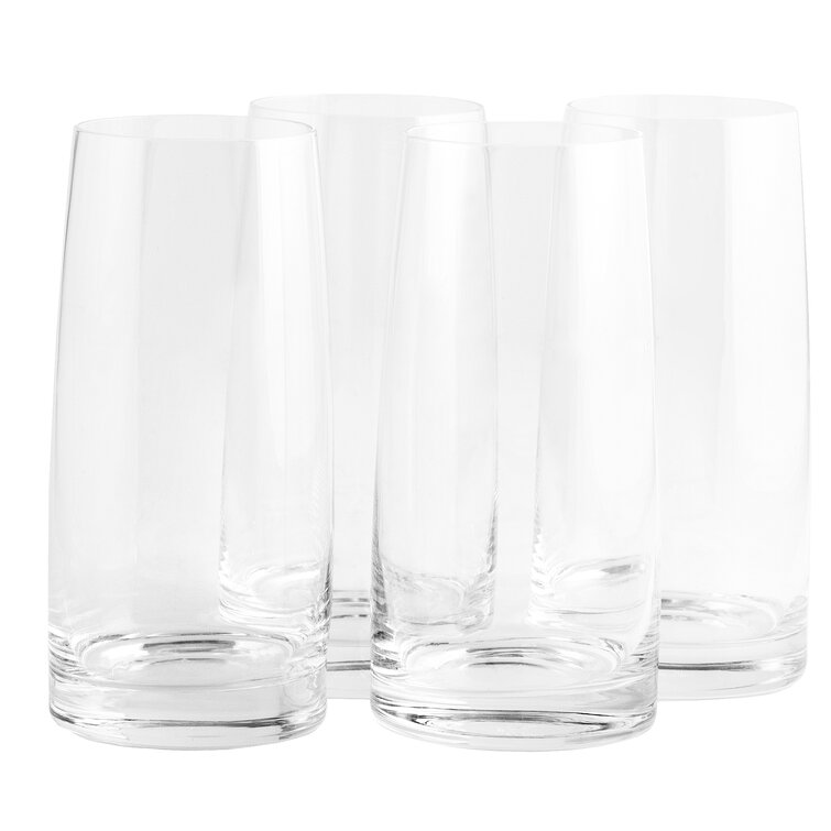 Highball Glasses Set of 4, Tall Drinking 16 0Z Unique Beverage Water Glass  Cups