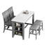 Ensemble de table de salle à manger 5 pièces à hauteur de comptoir avec tablettes de rangement intégrées
