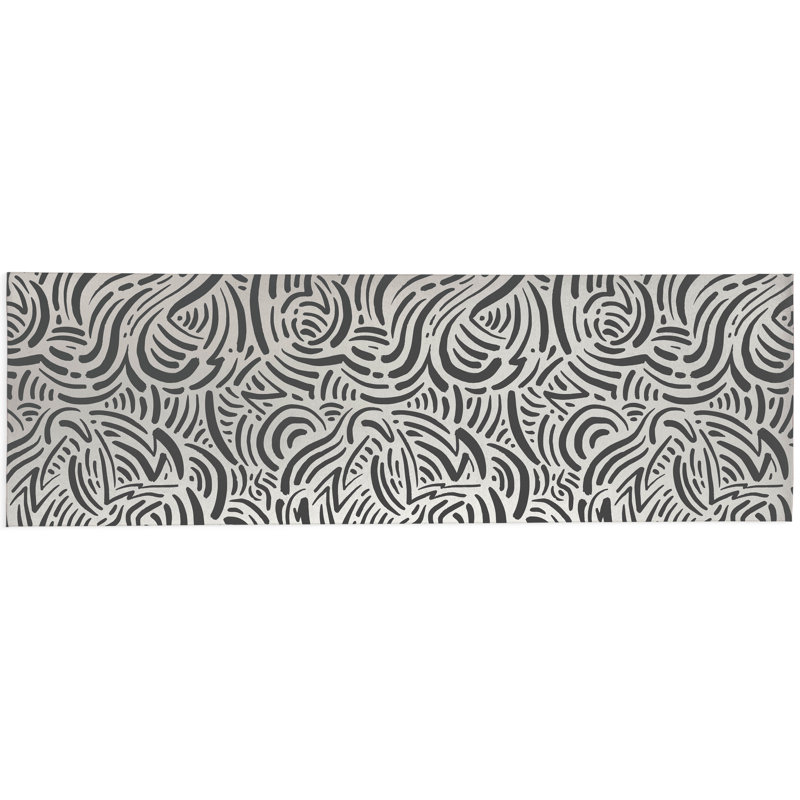Cozy Swirl Non-Slip Outdoor Rug, Runner 2'6" x 8'