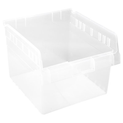 Economy Shelf Bin, nesting, (7) divider slots, rear hanglock, molded-in label holder, polypropylene
