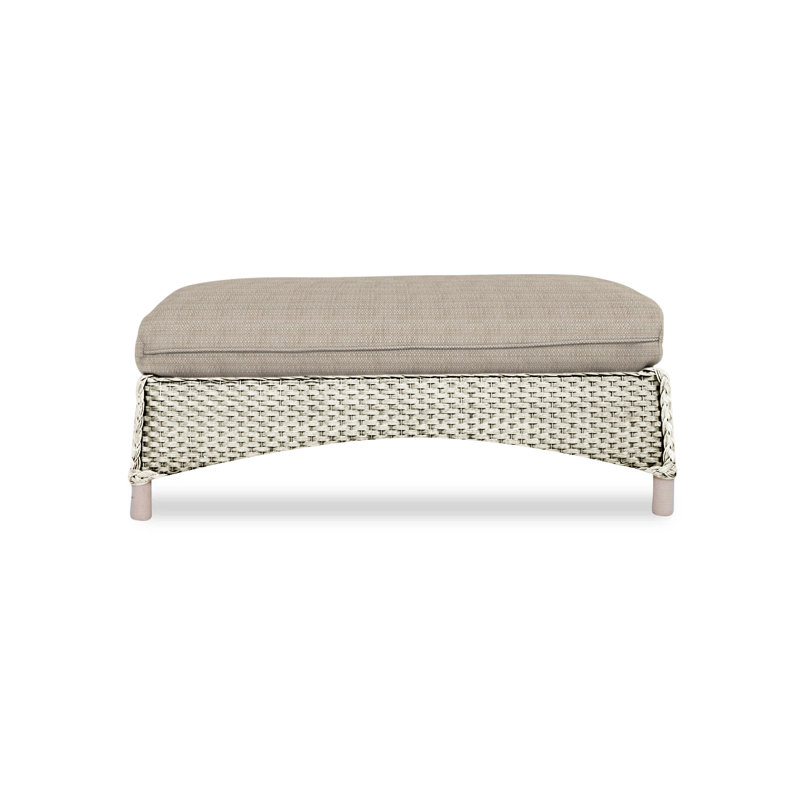 Mandalay Outdoor Ottoman, Beach Natural, Hickory