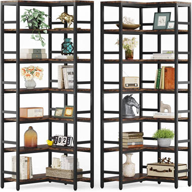 Whickenburg Corner Bookcase 17 Stories Color: Rustic Brown/Black