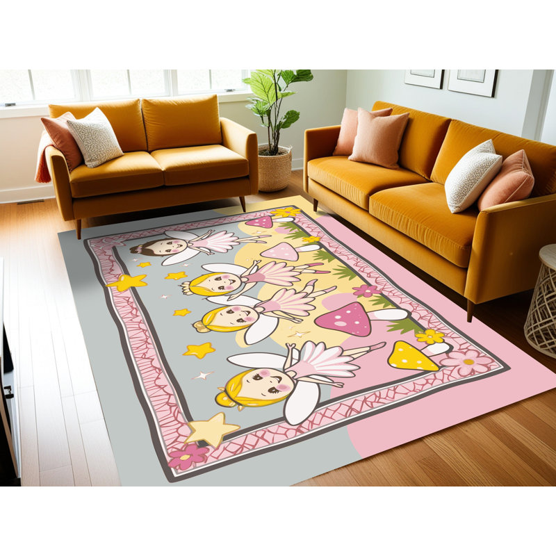 Tapis fantaisie Zoomie pour enfants Zoomie, Rectangulaire 2 pi x 3 pi